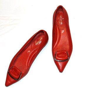 Italian Leather - Red Flats